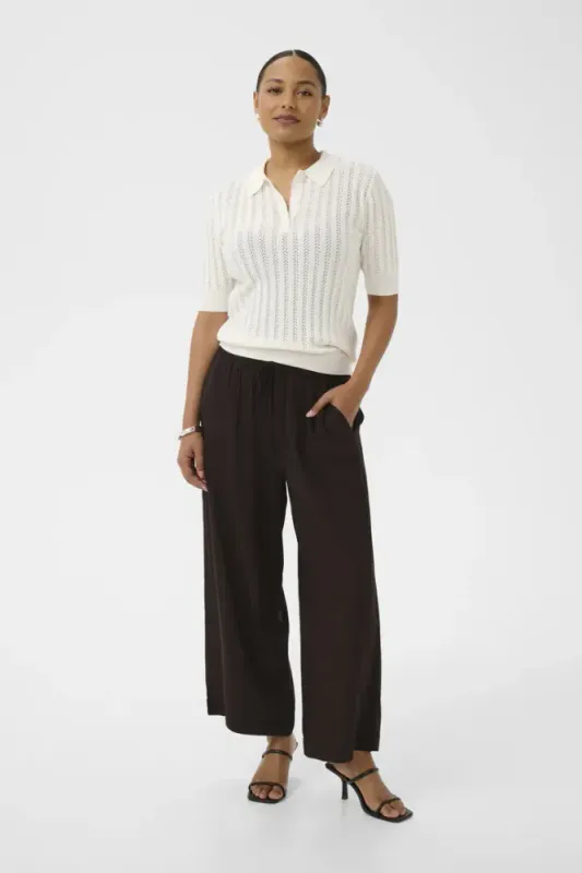 KAMilia Cropped Wide Pants 10509666 - Black Coffey 191111