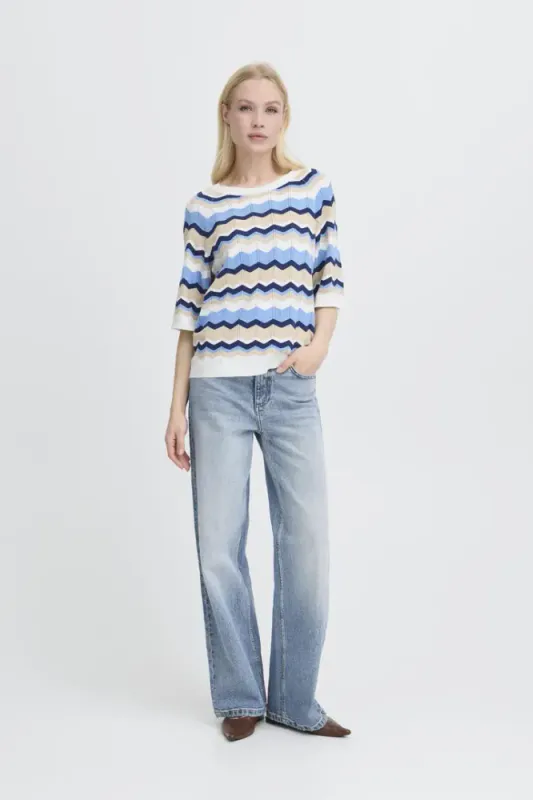 Hovedbilde BYMmorla Pointelle Jumper 20818506 - Della Robbia Blue 900004280