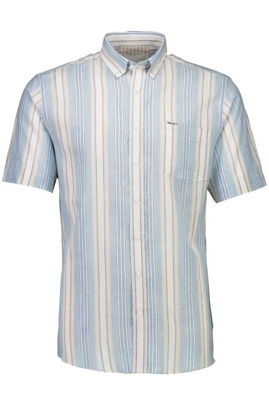Bison Striped Linen Shirt 80-202347 - Blue/Grey