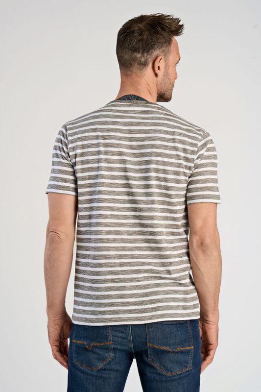 JACK´S Striped T-shirt 3-400108 - Army/Hvite