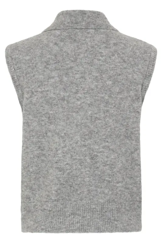 BYOmea Zipper Slipover 20819113 - Mid Grey Melange 200455