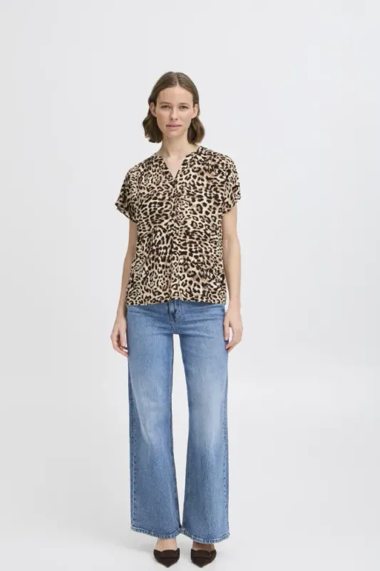Hovedbilde BYMmjoella V-neck Top 20816529 - Birch Leopard 204522