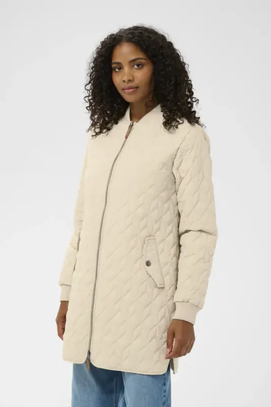 Hovedbilde KALelia Long Quilt Jacket 10511125 - Feather Grey 151305